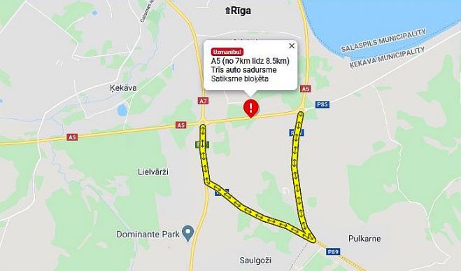 Karte - Latvijas Valsts ceļi