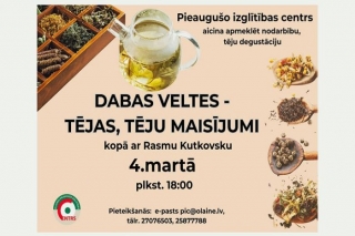 4.III Tēju degustācija "Dabas veltes – tējas, tēju maisījumi" Olainē