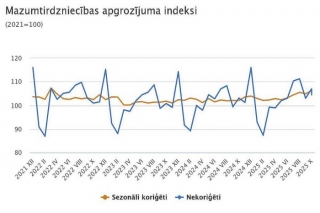 Novembrī mazumtirdzniecības apgrozījums pieauga par 3,3 %