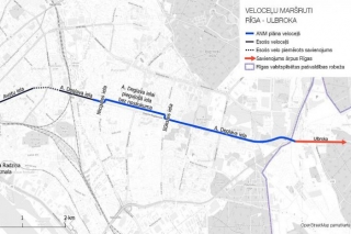 Sākta veloceļa izbūve maršrutā Rīga – Ulbroka