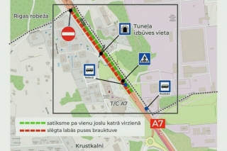 Pie Krustkalniem sāk būvēt tuneli zem Bauskas šosejas