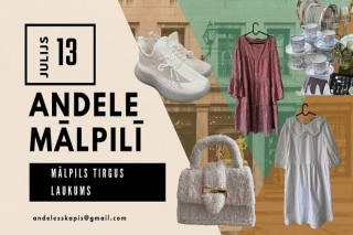 13.VII Mazlietotu apģērbu un lietu andele Mālpilī