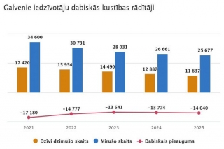 Pērn jaundzimušo skaits Latvijā sarucis par 9,7 %