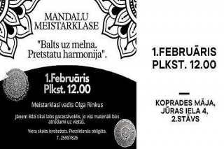 1.II Mandalu zīmēšanas pasākums "Balts uz melna. Pretstatu harmonija" Carnikavā